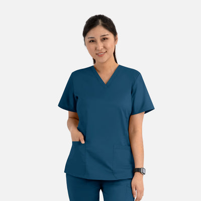 Women's 2 Pocket Blossom Signature Basic V-Neck Scrub Top