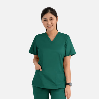 Women's 2 Pocket Basic V-Neck Scrub Top