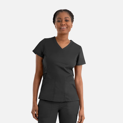 Women's 2 Pocket Blossom Signature Functional V-Neck Scrub Top