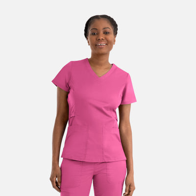 Women's 2 Pocket Functional V-Neck Scrub Top