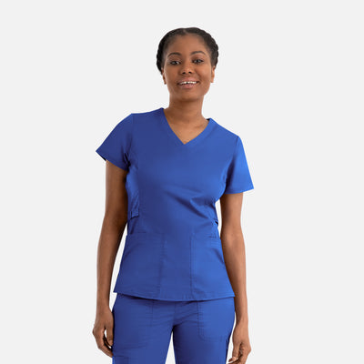 Women's 2 Pocket Functional V-Neck Scrub Top