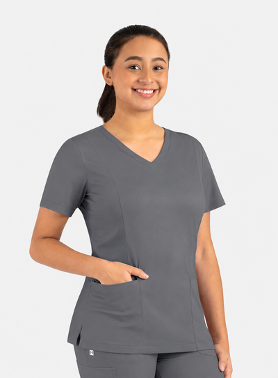 Women's 3 Pocket Double V-Neck Scrub Top