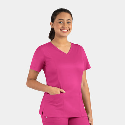 Women's 3 Pocket Double V-Neck Scrub Top