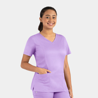 Women's 3 Pocket Double V-Neck Scrub Top