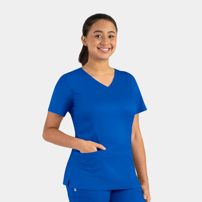Women's 3 Pocket Double V-Neck Scrub Top