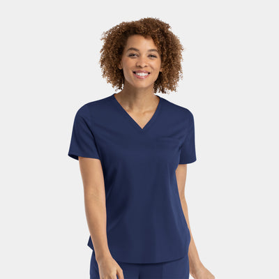 Women's 1 Pocket Matrix Tuckable V Neck Scrub Top
