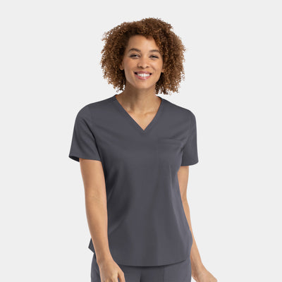 Women's 1 Pocket Matrix Tuckable V Neck Scrub Top