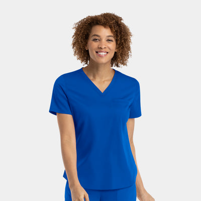 Women's 1 Pocket Tuckable V Neck Scrub Top