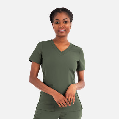 Women's 3 Pocket Layered V-Neck Scrub Top