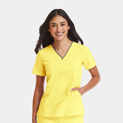 Women's 3 Pocket Matrix Impulse Contrast V-Neck Scrub Top