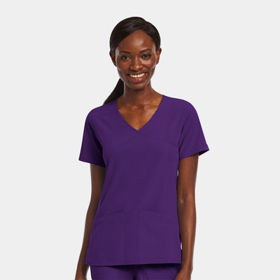 Women's 2 Pocket Mock Wrap Scrub Top