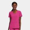 Hot Pink - Maevn Women's Scrub Tops - Side View