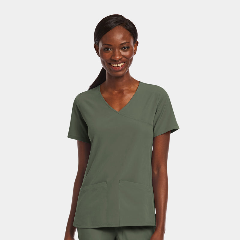 Olive - Maevn Scrub Tops - Detail View