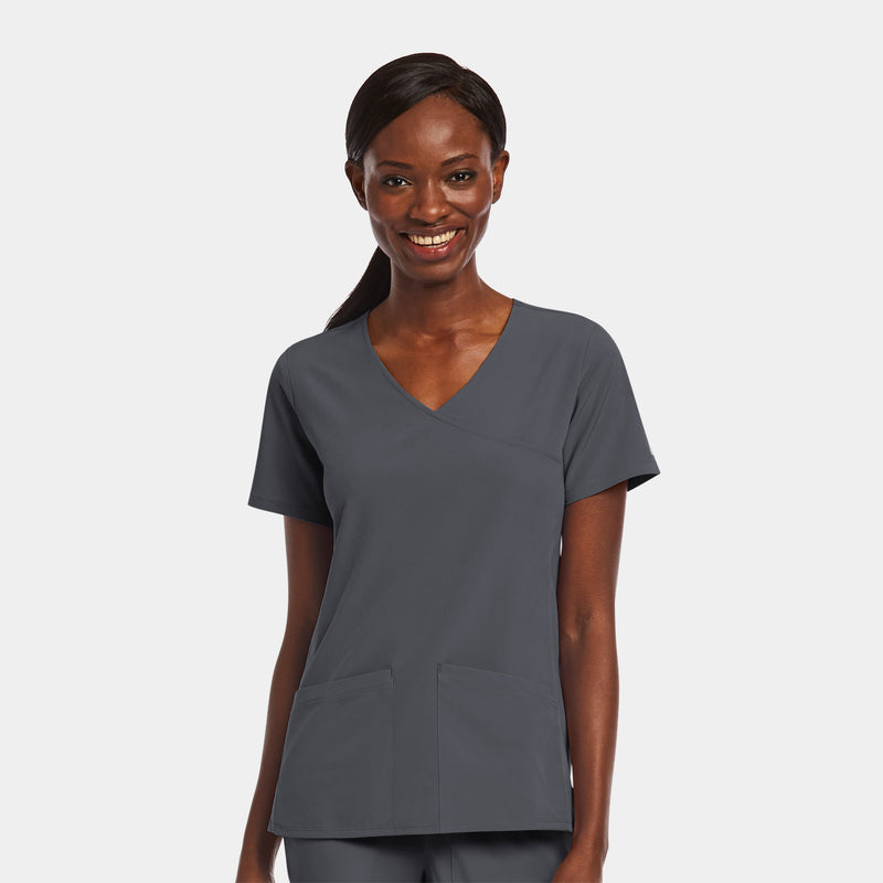 Pewter - Maevn Scrub Tops - Detail View