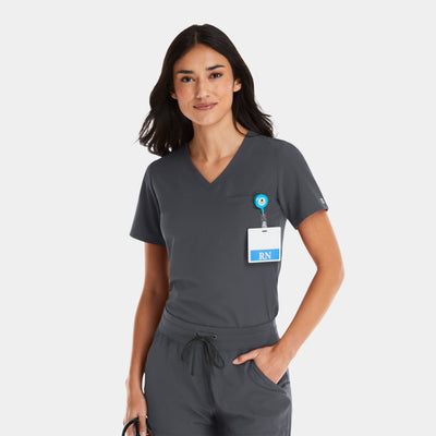 Women's 1 Pocket Tuckable V-Neck Scrub Top