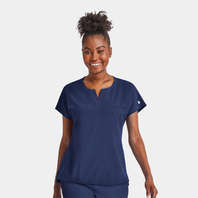 Women's 1 Pocket Matrix Impulse Notched Neck Dolman Scrub Top