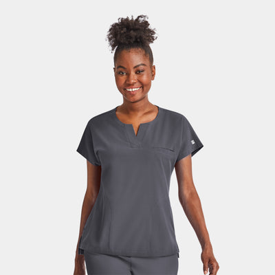 Women's 1 Pocket Matrix Impulse Notched Neck Dolman Scrub Top