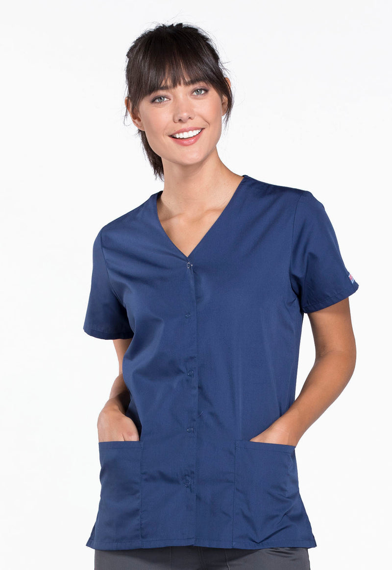 Navy - Cherokee Unisex Top - Side View