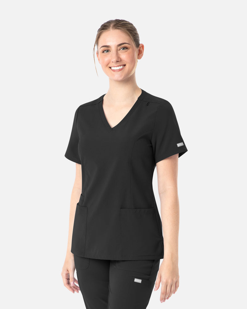 Women's 3 Pocket Double V-Neck Scrub Top — Maevn | AP Uniforms USA