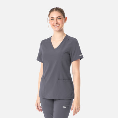 Women's 3 Pocket Momentum Double V-Neck Scrub Top