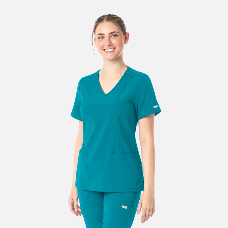 Teal - Maevn Scrub Tops - Detail View