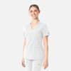 White - Maevn Women's Scrub Tops - Side View