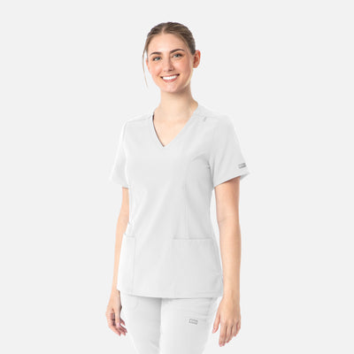 Women's 3 Pocket Momentum Double V-Neck Scrub Top