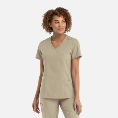 Women's 4 Pocket Mock Wrap Scrub Top
