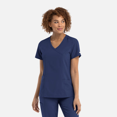 Women's 4 Pocket Momentum Mock Wrap Scrub Top
