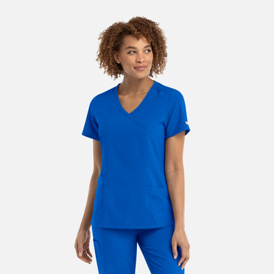Women's 4 Pocket Mock Wrap Scrub Top