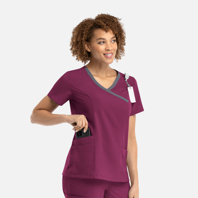 Women's 4 Pocket Mock Wrap Scrub Top