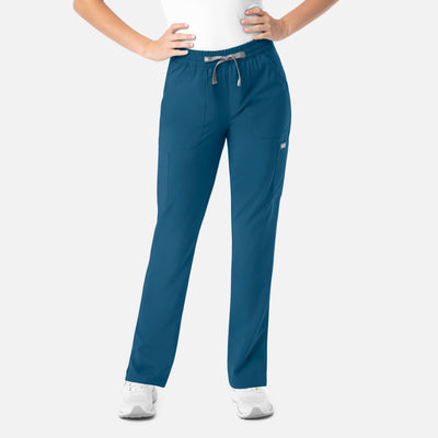 Women's 6 Pocket Full Elastic Pull on Scrub Pants