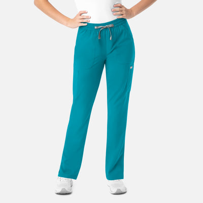 Women's 6 Pocket Full Elastic Pull on Scrub Pants