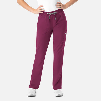 Women's 6 Pocket Full Elastic Pull on Scrub Pants