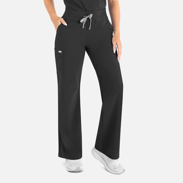 Women's 5 Pocket Momentum High Waist Full Elastic Wide Leg Scrub Pant
