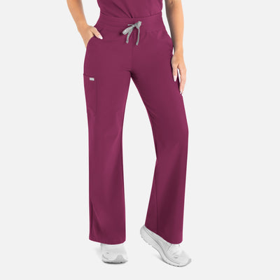 Women's 5 Pocket High Waist Full Elastic Wide Leg Scrub Pants