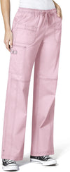 Rose Blush - WonderWink WonderFLEX Faith Women's 6-Pocket Stretch Boot Cut Cargo Scrub Pant