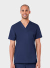 Navy - Maevn Men's Scrub Tops - Front View