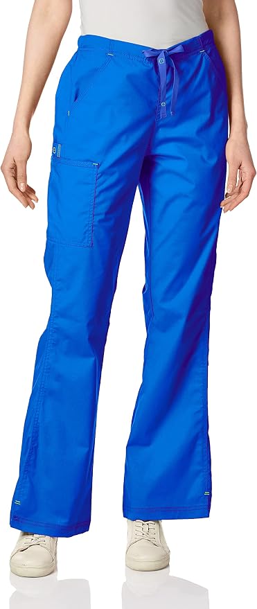 Royal - WonderWink WonderFLEX Grace Women's 4-Pocket Stretch Flare Leg Cargo Scrub Pant