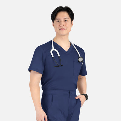 Men's 1 Pocket Matrix Tuckable V-Neck Scrub Top