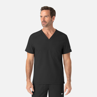 Men's 1 Pocket Tuckable Basic V-Neck Scrub Top