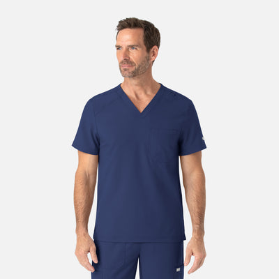 Men's 1 Pocket Tuckable Basic V-Neck Scrub Top