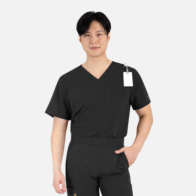 Men's 1 Pocket Matrix Pro Contrast Piping Tuckable V-Neck Scrub Top