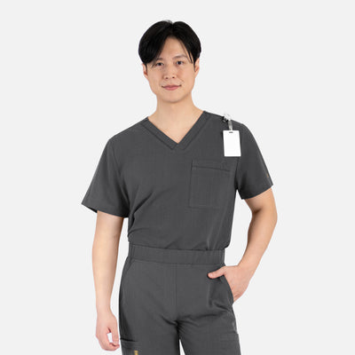 Filipina para hombre con cuello en V, un bolsillo, ribetes de contraste Matrix Pro que se puede meter por dentro