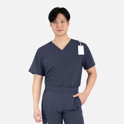Men's 1 Pocket Matrix Pro Contrast Piping Tuckable V-Neck Scrub Top