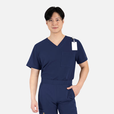 Men's 1 Pocket Matrix Pro Contrast Piping Tuckable V-Neck Scrub Top