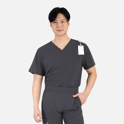 Men's 1 Pocket Matrix Pro Contrast Piping Tuckable V-Neck Scrub Top
