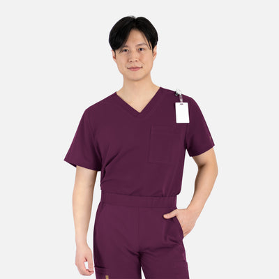Men's 1 Pocket Matrix Pro Contrast Piping Tuckable V-Neck Scrub Top