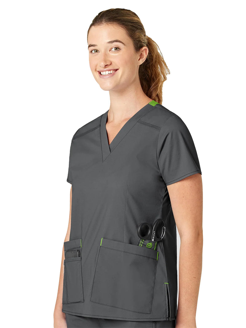 WonderWink WonderFLEX Verity Women's 4-Pocket Stretch V-Neck Scrub Top