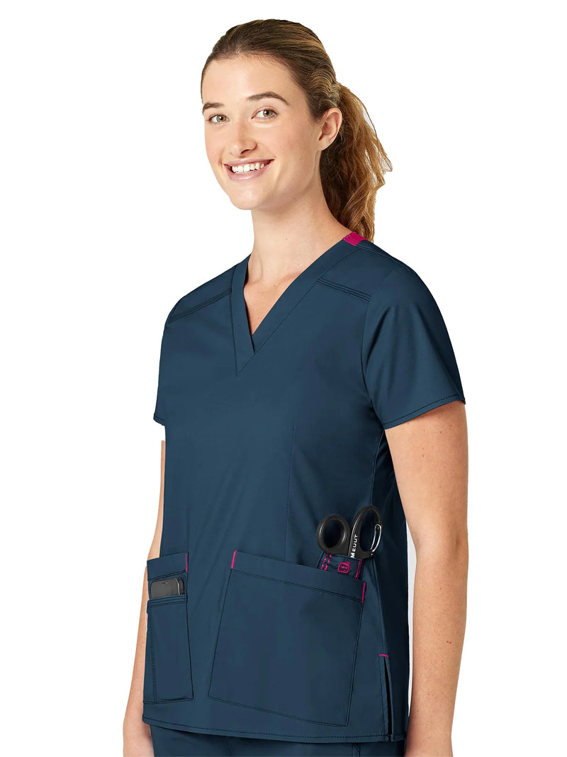 WonderWink WonderFLEX Verity Women's 4-Pocket Stretch V-Neck Scrub Top